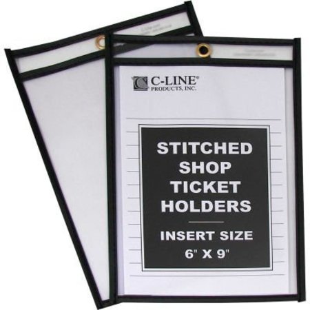 C-LINE PRODUCTS C-Line Products Shop Ticket Holders, Stitched, Both Sides Clear, 6 x 9, 25/BX 46069